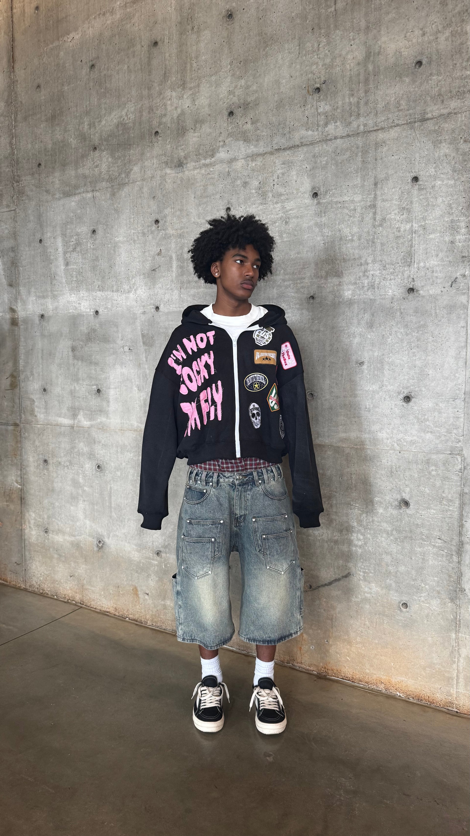 “IM FLY” Pink Zip-up